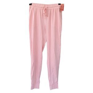 NWT State Of Day Women’s  S Jogger Pajama Pants Pink White Stripe Cotton Blend